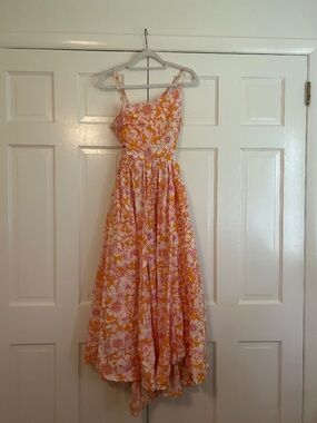 Pink and orange floral jcrew dress